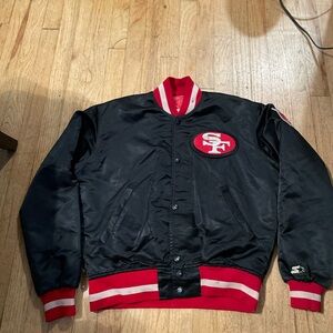 STARTER Black and Red Bomber Jacket